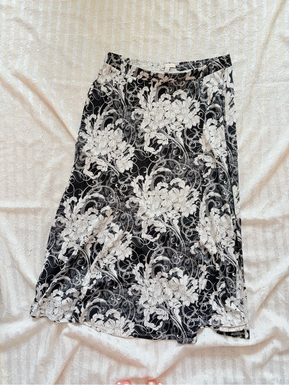 Cato Black and White Floral Patterned Skirt